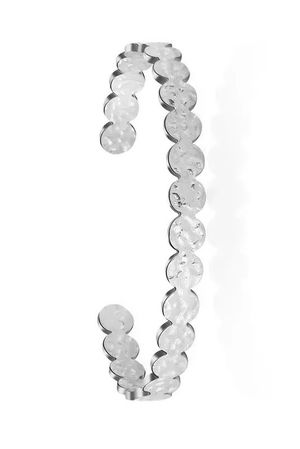 Laundry B Monika Hammered Disc Thin Bangle Silver